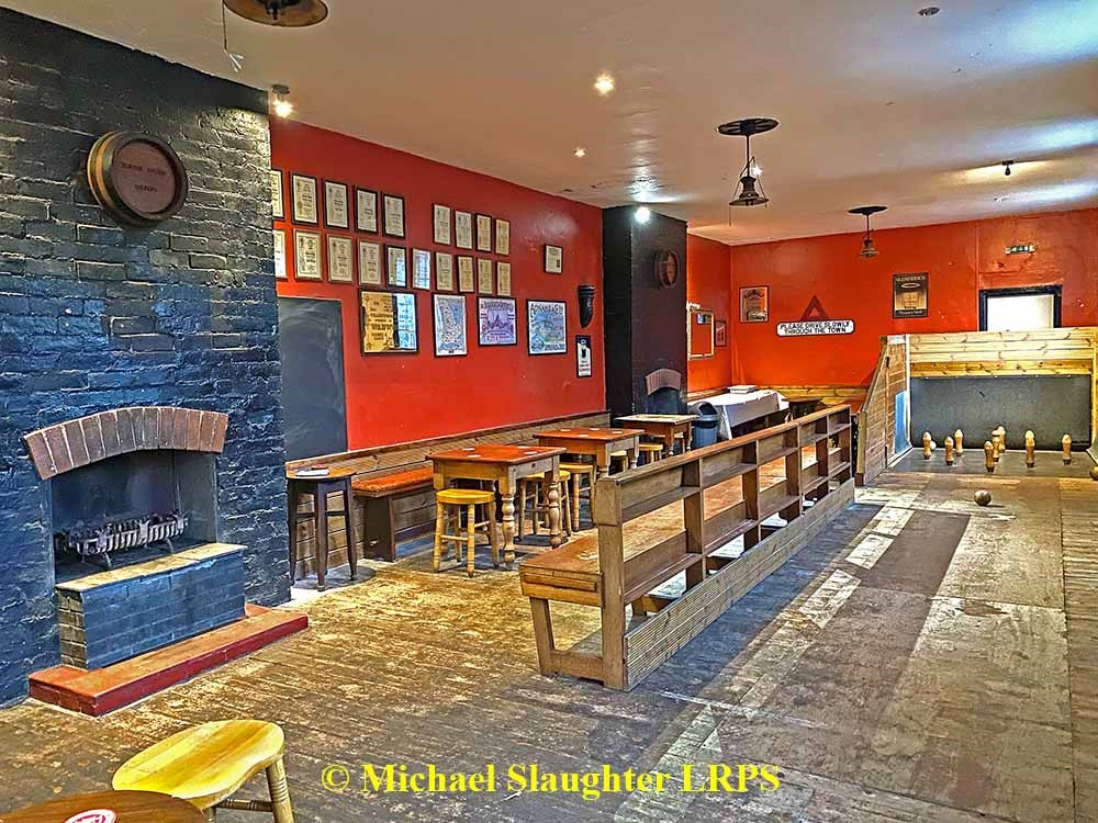 Burton Bridge Inn skittle alley. Published on 